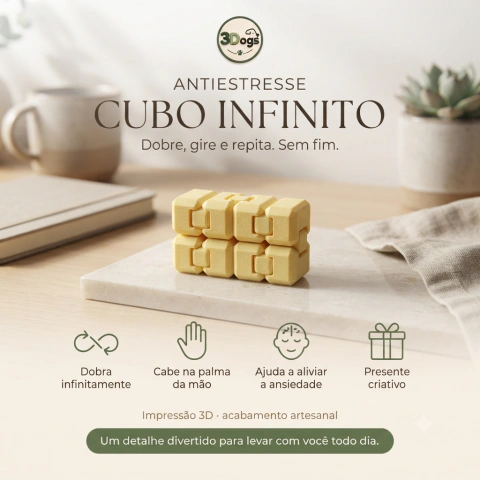 Cubo Infinito Antiestresse — Brinquedo Fidget 3D
