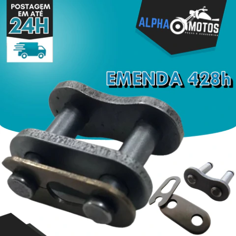 Emenda da Corrente 428h - Cg Titan Fan Nxr Bros Fazer Ybr Factor Yes Intruder Crosser