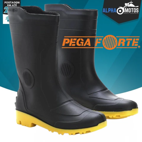 Bota Borracha Galocha Cano Médio Pega Forte Impermeável c Forro Chuva Limpeza Motoboy Agrícola Moto
