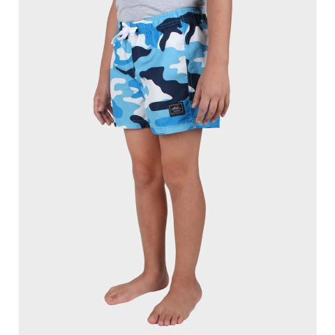SHORT DUMAS KIDS / TEENS MONTAGNE CAMO CYAN/MARINO
