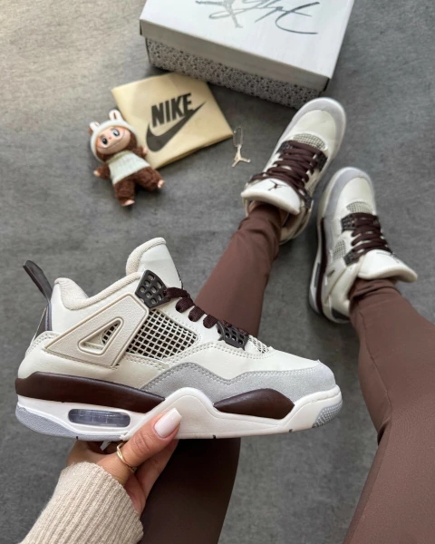 Tênis Jordan 4 linha luxo - Off Café - comprar online
