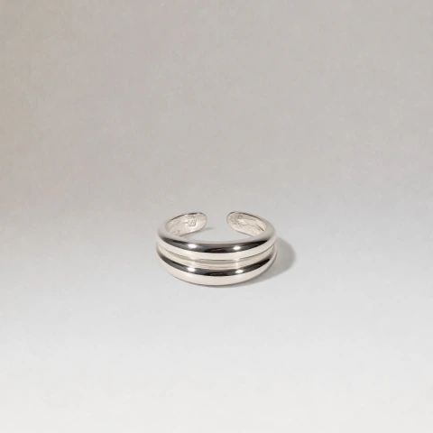 ONA - anillo de plata 925 regulable doble banda