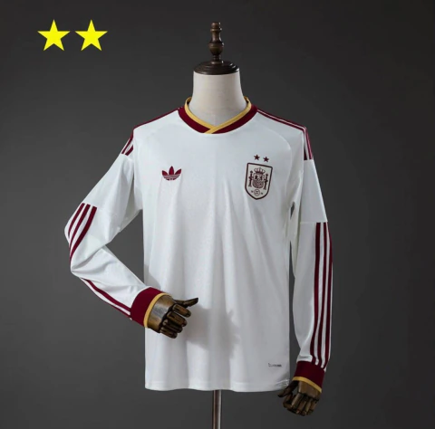 Camisa Espanha Manga Longa – Branca