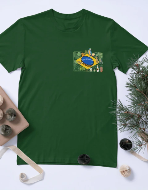 Camiseta Estampada Frase Brasilidade Unissex Algodão Premium Xocy