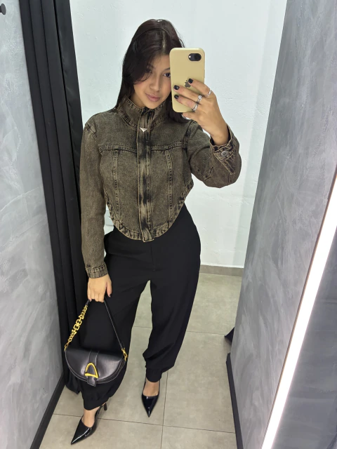 Jaqueta jeans corset