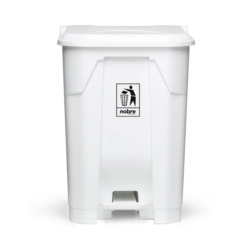 Cesto De Lixo Branco C/ Pedal De Piso 50L Cozinha Loja Condomínio