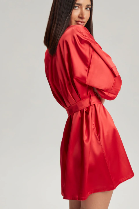 Bata de raso - Rojo
