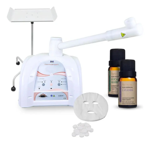 Dermosteam 220V Ibramed + Carrinho + 100 Máscaras + Óleos Essenciais