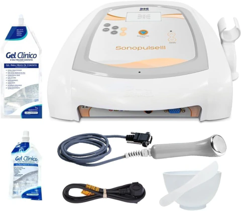 Sonopulse III Ultrassom 1 e 3mhz Fisio e Estética + Gel + Cubeta + Espátula - Ibramed
