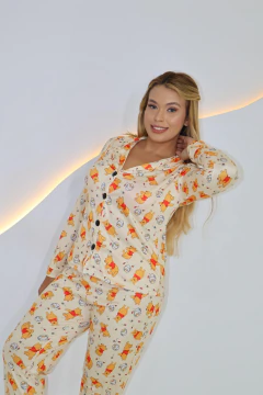 Pijama Americano Longo - Ursinho Pooh Honeybee F. Amarelo