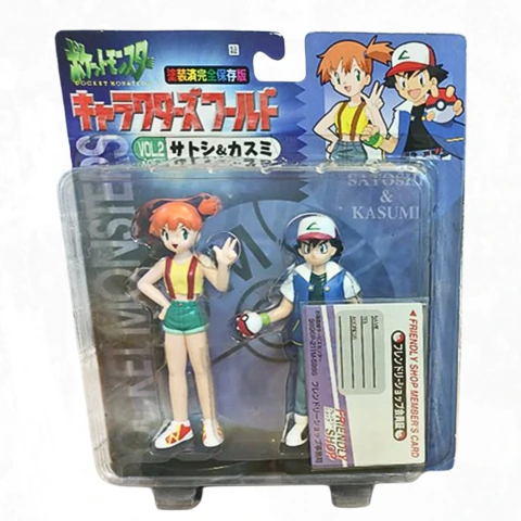 Pokémon Ash & Misty Vol. 2 TOMY Figura Vintage con Tarjeta de Miembro, nuevo