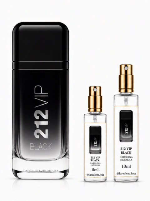 Decant 212 Vip Black - Carolina Herrera - 5ml e 10ml - Vidro Original e Lacrado