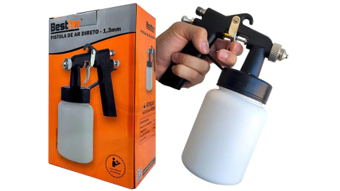 Pistola de Pintura Ar Direto Bestfer 1,3mm 650ml – 30 a 40 PSI