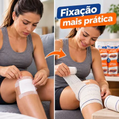 Faixa Atadura Crepom Curativo Algodão 12cm x 1,80m Kit 12 Rolos 13 Fios Anvisa Não estéril na internet