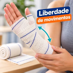 Faixa Atadura Crepom Curativo Algodão 10cm x 1,80m Kit 12 Rolos 13 Fios Anvisa Não estéril