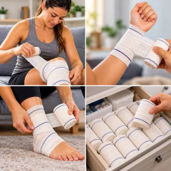 Faixa Atadura Crepom Curativo Algodão 10cm x 1,80m Kit 12 Rolos 13 Fios Anvisa Não estéril - Ágape Hospitalar