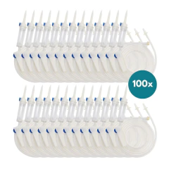 Kit 100 Equipo Soro Macrogotas Completo Luer Slip Injetor Lateral Estéril Descartável TKL