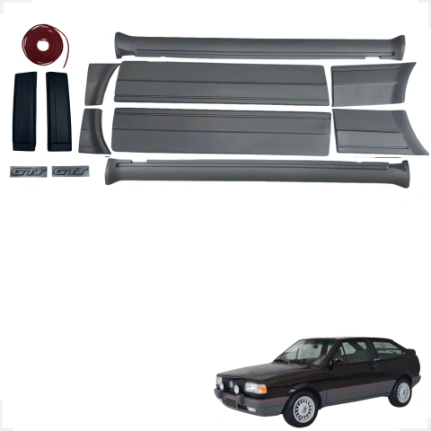 Kit Spoiler Lateral + Frisos + Coluna Gol Gts Quadrado Cinza