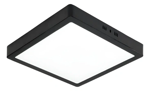 Plafón Led Cuadrado 24w Negro Luz Calida Alic