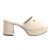 Tamanco/mule feminino da marca Bebecê na cor off-white/bege, confeccionado em material sintético de textura suave e design minimalista tamanco slide.