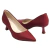 Scarpin feminino da marca Bebecê na cor vermelha, confeccionado em material sintético de textura suave com bico fino clássico e silhueta atemporal.