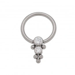 CAPTIVE DE TITANIO C ZIRCONIA CACHO 2 PEDRAS 8MM