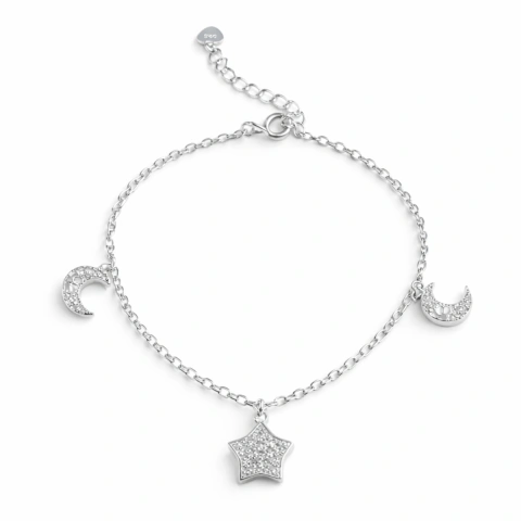 PULSEIRA DE PRATA 925 MODELO LUAR