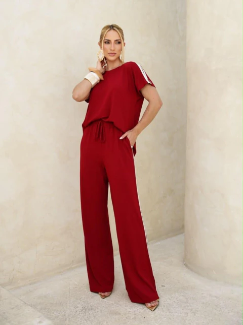 Conjunto Rosa Calça e Blusa