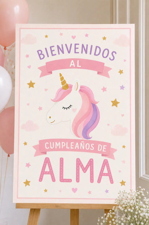 CARTEL BIENVENIDA UNICORNIOS