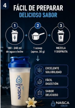 Imagen de Proteína Whey Nasca 2 lb | 24 g de Proteína | BCAA | L-Glutamina | Probióticos