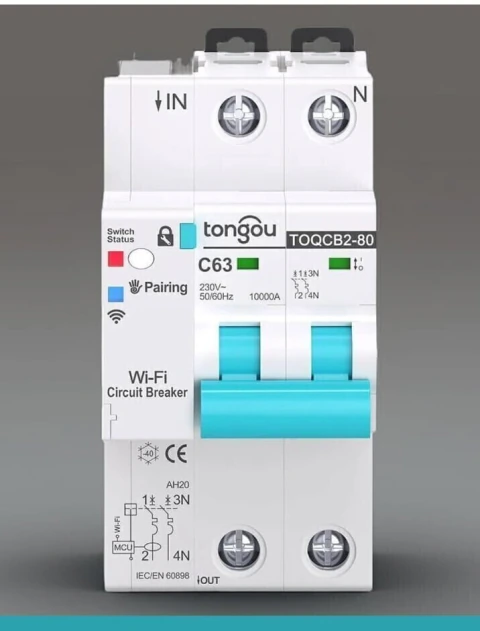 Interruptor Inteligente Wifi Riel Din 63a Medidor Consumo