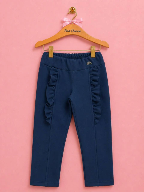 Legging Azul Marinho Infantil em Suede - Milli e Nina