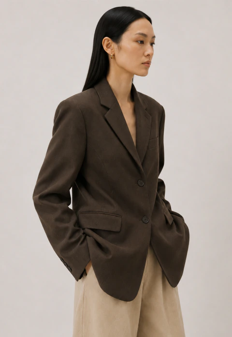 Blazer Oversized Acinturado - Marrom