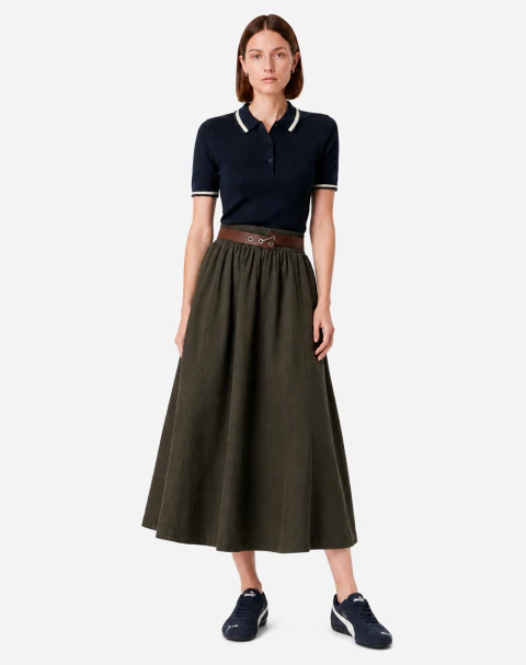 Saia Midi New Statement Sarja - Verde Escuro