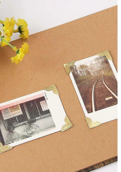 Esquinas Adhesivas para Pegar Fotos x 72 Esquineros - Negro, Kraft y Dorado - Tienda de Pixel al Papel