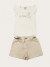 TAM 6 - Conjunto infantil Just Love Off White e dourado
