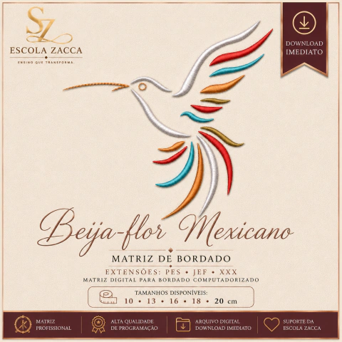 Matriz de Bordado – Beija-flor Mexicano