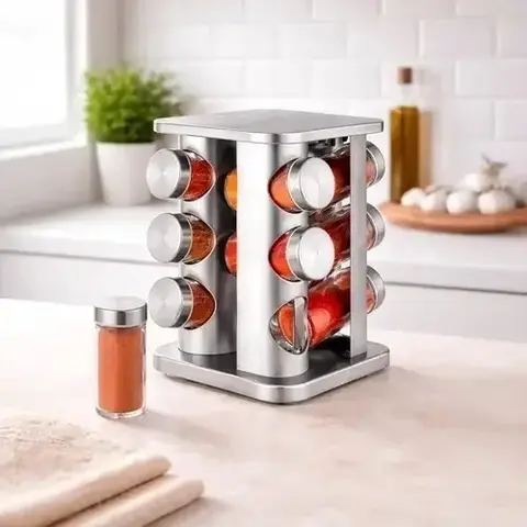 ESPECIERO GIRATORIO CUADRADO INOX