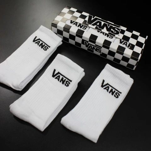 MEIA VANS KIT COM 3 COR BRANCA