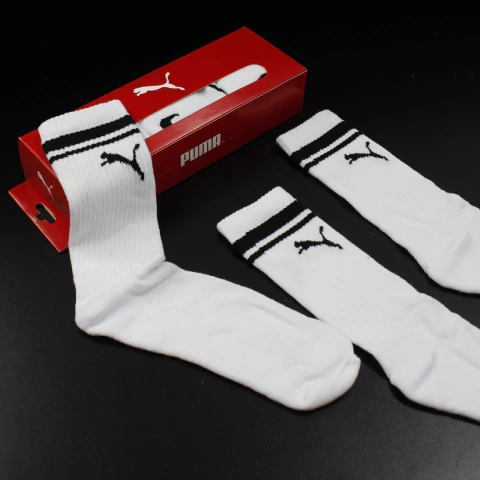 MEIA PUMA KIT COM 3 COR BRANCA