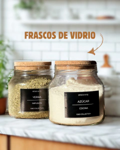 Frascos de vidrio tapa corcho