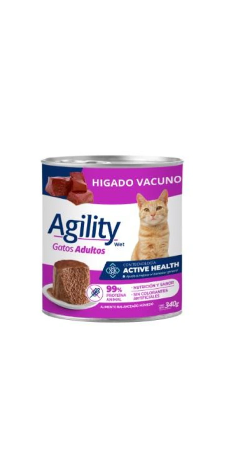 Agility Gatos Sabor Hígado LATA 340gr