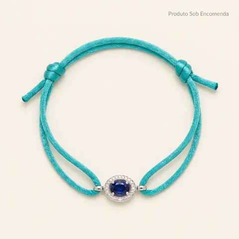 Pulseira Seda Safira Turquesa