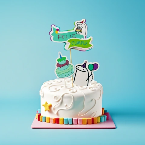 Topper de Torta Feliz Cumple Personas