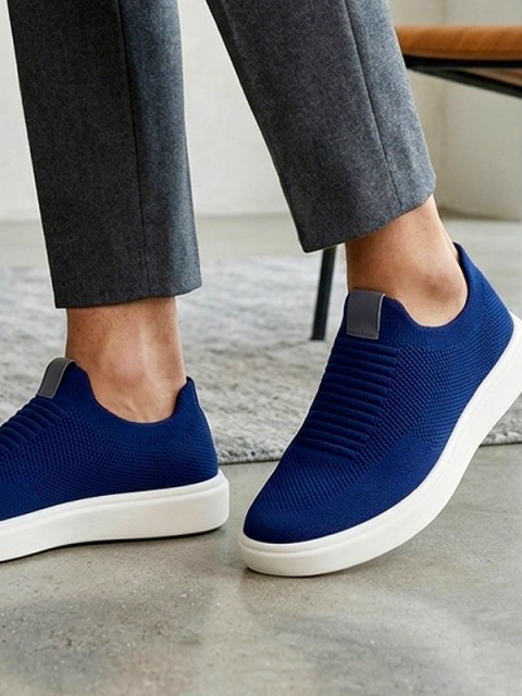 Tênis Knit Masculino Estilo Iate AZUL