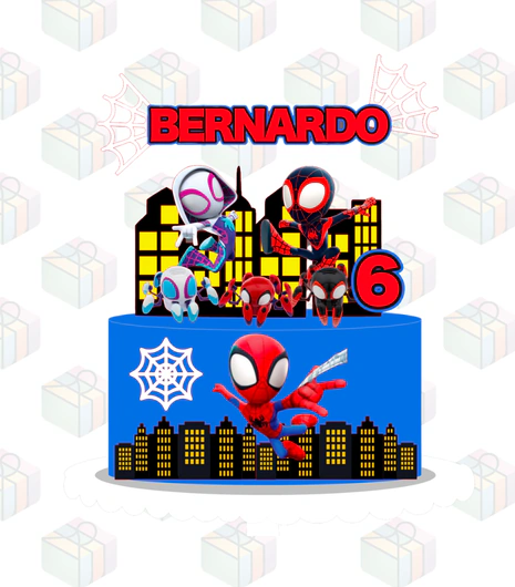 Topo de Bolo - Tema Homem Aranha (Bolos de até 20cm)