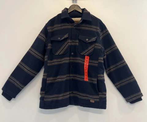 Camisaco Hombre Jachs Ny Corderito Abrigo Rayas Sobrecamisa