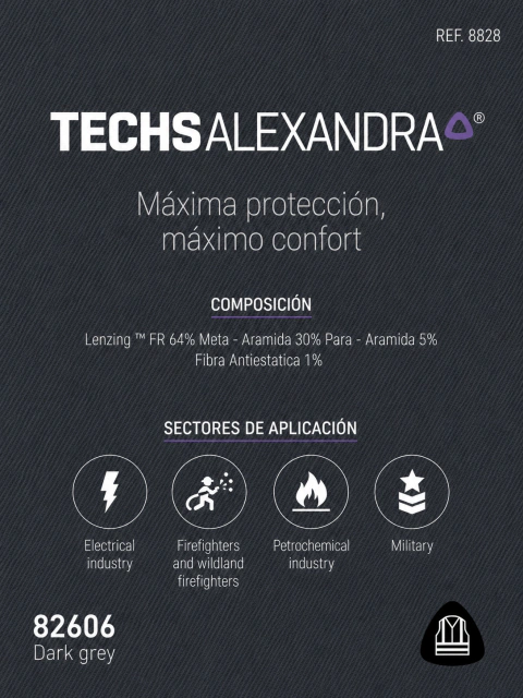ALEXANDRA SARGA GRIS OSCURO 82606 Tela Técnica Multirriesgo Ignífugo Inherente - Antiestática - Arco Eléctrico Ref:8828 - (copia)