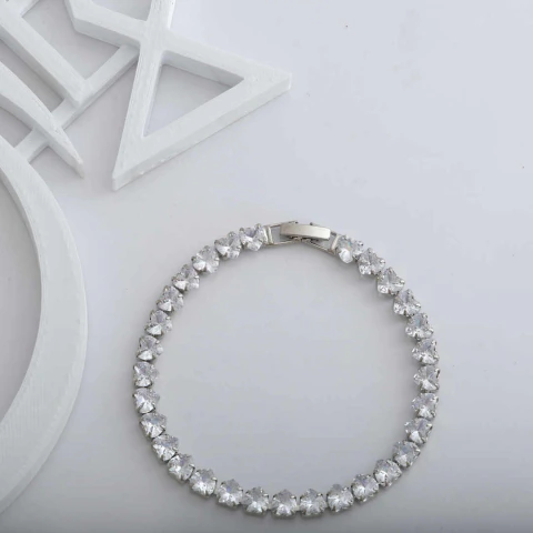 Pulseira Riviera Coração Prateada