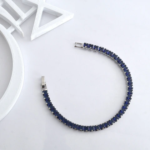 Pulseira Riviera Carrê Azul Safira